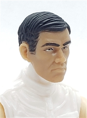 Male Head: "LEE" LIGHT TAN Skin Tone (ASIAN) with Black Hair - 1:18 Scale MTF Accessory for 3-3/4" Action Figures