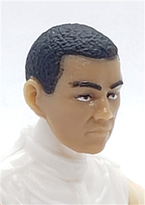 Male Head: "HIRO" LIGHT TAN Skin Tone (ASIAN) with Black Hair - 1:18 Scale MTF Accessory for 3-3/4" Action Figures