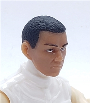 Male Head: "HIRO" TAN Skin Tone with Black Hair - 1:18 Scale MTF Accessory for 3-3/4" Action Figures
