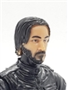 Male Head: "THEODORE" LIGHT TAN (Asian) Skin Tone with BLACK BEARD - 1:18 Scale MTF Accessory for 3-3/4" Action Figures