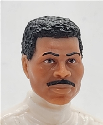 Male Head: "PJ" TAN Skin Tone with BLACK Hair & Mustache - 1:18 Scale MTF Accessory for 3-3/4" Action Figures
