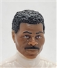 Male Head: "PJ" DARK Skin Tone with BLACK Hair & Mustache - 1:18 Scale MTF Accessory for 3-3/4" Action Figures
