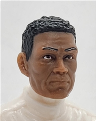 Male Head: "KWAME" DARK Skin Tone with BLACK Hair - 1:18 Scale MTF Accessory for 3-3/4" Action Figures