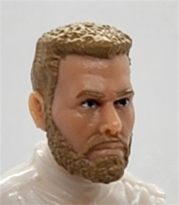 Male Head: "DAVE" Light Skin Tone with LIGHT BROWN BEARD - 1:18 Scale MTF Accessory for 3-3/4" Action Figures