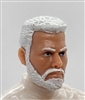 Male Head: "DAVE" Light Skin Tone with WHITE BEARD - 1:18 Scale MTF Accessory for 3-3/4" Action Figures