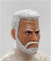 Male Head: "DAVE" Light Skin Tone with WHITE BEARD - 1:18 Scale MTF Accessory for 3-3/4" Action Figures