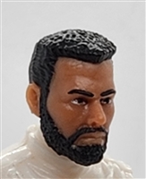 Male Head: "DAVE" TAN Skin Tone with BLACK BEARD - 1:18 Scale MTF Accessory for 3-3/4" Action Figures