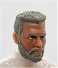 Male Head: "DAVE" TAN Skin Tone with GRAY BEARD - 1:18 Scale MTF Accessory for 3-3/4" Action Figures