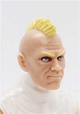 Male Head: "RYAN" Light Skin Tone with BLONDE MOHAWK Hair - 1:18 Scale MTF Accessory for 3-3/4" Action Figures