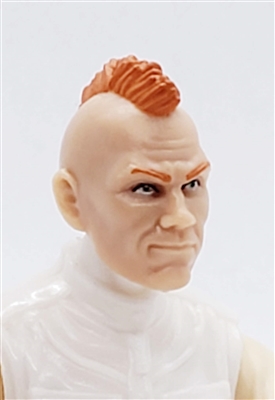 Male Head: "RYAN" Light Skin Tone with RED MOHAWK Hair - 1:18 Scale MTF Accessory for 3-3/4" Action Figures