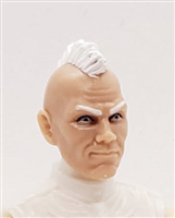 Male Head: "RYAN" Light Skin Tone with WHITE MOHAWK Hair - 1:18 Scale MTF Accessory for 3-3/4" Action Figures