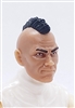 Male Head: "RYAN" TAN Skin Tone with BLACK MOHAWK Hair - 1:18 Scale MTF Accessory for 3-3/4" Action Figures