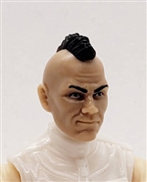 Male Head: "RYAN" Light Tan (ASIAN) Skin Tone with BLACK MOHAWK Hair - 1:18 Scale MTF Accessory for 3-3/4" Action Figures