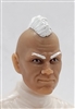 Male Head: "RYAN" Light Tan (ASIAN) Skin Tone with WHITE MOHAWK Hair - 1:18 Scale MTF Accessory for 3-3/4" Action Figures