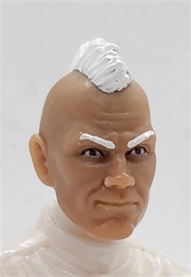 Male Head: "RYAN" Light Tan (ASIAN) Skin Tone with WHITE MOHAWK Hair - 1:18 Scale MTF Accessory for 3-3/4" Action Figures