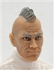 Male Head: "RYAN" Light Tan (ASIAN) Skin Tone with GRAY MOHAWK Hair - 1:18 Scale MTF Accessory for 3-3/4" Action Figures