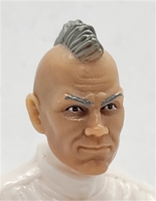Male Head: "RYAN" Light Tan (ASIAN) Skin Tone with GRAY MOHAWK Hair - 1:18 Scale MTF Accessory for 3-3/4" Action Figures