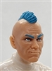 Male Head: "RYAN" Light Skin Tone with BLUE MOHAWK - 1:18 Scale MTF Accessory for 3-3/4" Action Figures