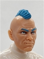 Male Head: "RYAN" Light Skin Tone with BLUE MOHAWK - 1:18 Scale MTF Accessory for 3-3/4" Action Figures