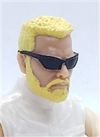 Male Head: "MATT" Light Skin Tone with BLONDE BEARD & Sunglasses- 1:18 Scale MTF Accessory for 3-3/4" Action Figures