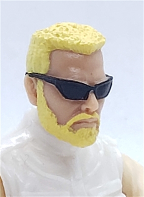 Male Head: "MATT" Light Skin Tone with BLONDE BEARD & Sunglasses- 1:18 Scale MTF Accessory for 3-3/4" Action Figures