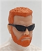 Male Head: "MATT" LIGHT Skin Tone with RED BEARD & Sunglasses- 1:18 Scale MTF Accessory for 3-3/4" Action Figures