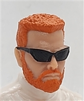 Male Head: "MATT" LIGHT Skin Tone with RED BEARD & Sunglasses- 1:18 Scale MTF Accessory for 3-3/4" Action Figures