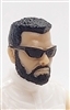 Male Head: "MATT" LIGHT-TAN (ASIAN) Skin Tone with BLACK BEARD & Sunglasses- 1:18 Scale MTF Accessory for 3-3/4" Action Figures