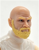 Male Head: "RUSSELL" Light Skin Tone with Bald Head & BLONDE BEARD - 1:18 Scale MTF Accessory for 3-3/4" Action Figures