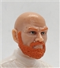 Male Head: "RUSSELL" Light Skin Tone with Bald Head & RED BEARD - 1:18 Scale MTF Accessory for 3-3/4" Action Figures