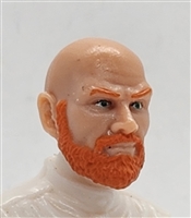 Male Head: "RUSSELL" Light Skin Tone with Bald Head & RED BEARD - 1:18 Scale MTF Accessory for 3-3/4" Action Figures