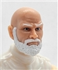 Male Head: "RUSSELL" Light Skin Tone with Bald Head & WHITE BEARD - 1:18 Scale MTF Accessory for 3-3/4" Action Figures