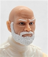 Male Head: "RUSSELL" Light Skin Tone with Bald Head & WHITE BEARD - 1:18 Scale MTF Accessory for 3-3/4" Action Figures