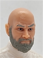 Male Head: "RUSSELL" LIGHT Skin Tone with Bald Head & GRAY BEARD - 1:18 Scale MTF Accessory for 3-3/4" Action Figures