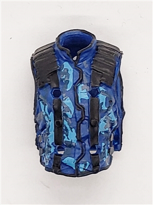 Male Vest: Model 86 Type BLUE CAMO Version - 1:18 Scale Modular MTF Accessory for 3-3/4" Action Figures
