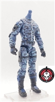 "Chimera-Ops MARK II" BLUE CAMO (Cloth Legs/Forearms) MTF Male Trooper Body WITHOUT Head - 1:18 Scale Marauder Task Force Action Figure