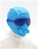 Male Head: Mask with Goggles & Breather LIGHT BLUE with BLUE Version - 1:18 Scale MTF Accessory for 3-3/4" Action Figures
