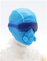 Male Head: Mask with Goggles & Breather LIGHT BLUE with BLUE Version - 1:18 Scale MTF Accessory for 3-3/4" Action Figures