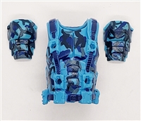 Male Vest: Armor Type BLUE CAMO Version - 1:18 Scale Modular MTF Accessory for 3-3/4" Action Figures