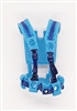 Male Vest: Harness Rig LIGHT BLUE with BLUE Version - 1:18 Scale Modular MTF Accessory for 3-3/4" Action Figures