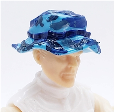 Headgear: Boonie Hat BLUE CAMO Version - 1:18 Scale Modular MTF Accessory for 3-3/4" Action Figures