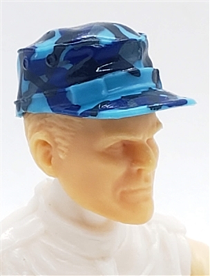 Headgear: Fatigue Cap BLUE CAMO Version - 1:18 Scale Modular MTF Accessory for 3-3/4" Action Figures