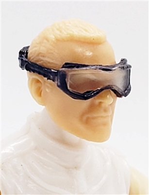 Headgear: Standard Goggles with Strap ALL BLUE Version - 1:18 Scale Modular MTF Accessory for 3-3/4" Action Figures
