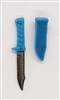 Fighting Knife & Sheath: Small Size LIGHT BLUE Version - 1:18 Scale Modular MTF Accessory for 3-3/4" Action Figures