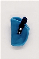 Pistol Holster: Small Left Handed LIGHT BLUE with BLUE Version - 1:18 Scale Modular MTF Accessory for 3-3/4" Action Figures