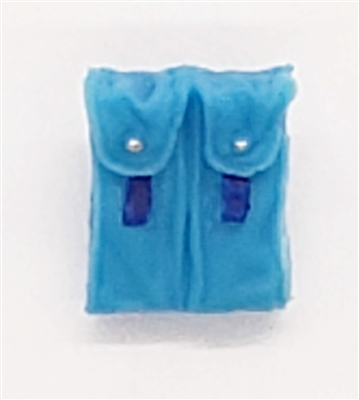 Ammo Pouch: Double Magazine LIGHT BLUE with BLUE Version - 1:18 Scale Modular MTF Accessory for 3-3/4" Action Figures
