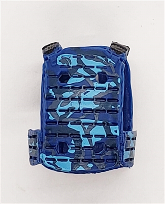 Male Vest: Plate Carrier Type BLUE CAMO Version - 1:18 Scale Modular MTF Accessory for 3-3/4" Action Figures