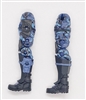 Male Legs: BLUE CAMO Armor Legs -  Right AND Left Pair-NO WAIST-LEGS ONLY  - 1:18 Scale MTF Accessory for 3-3/4" Action Figures