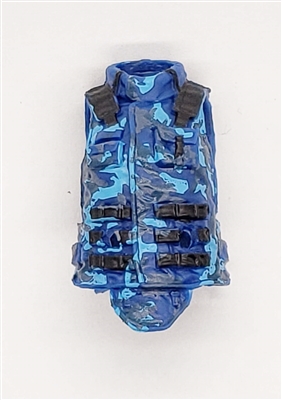 Female Vest: High Collar Type BLUE CAMO Version - 1:18 Scale Modular MTF Valkyries Accessory for 3-3/4" Action Figures