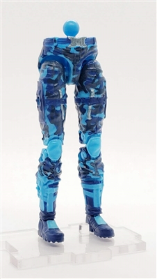 Female Legs WITH Waist: BLUE CAMO Legs  - Right AND Left Legs WITH Waist - 1:18 Scale MTF Valkyries Accessory for 3-3/4" Action Figures